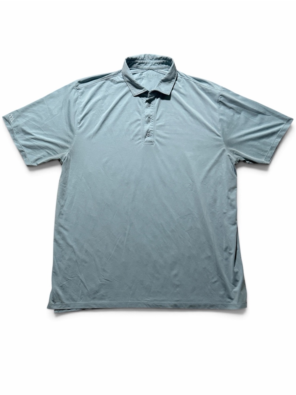 Matte Grey Men’s XL Light Blue Golf Polo Shirt Polyester Spandex Stretch